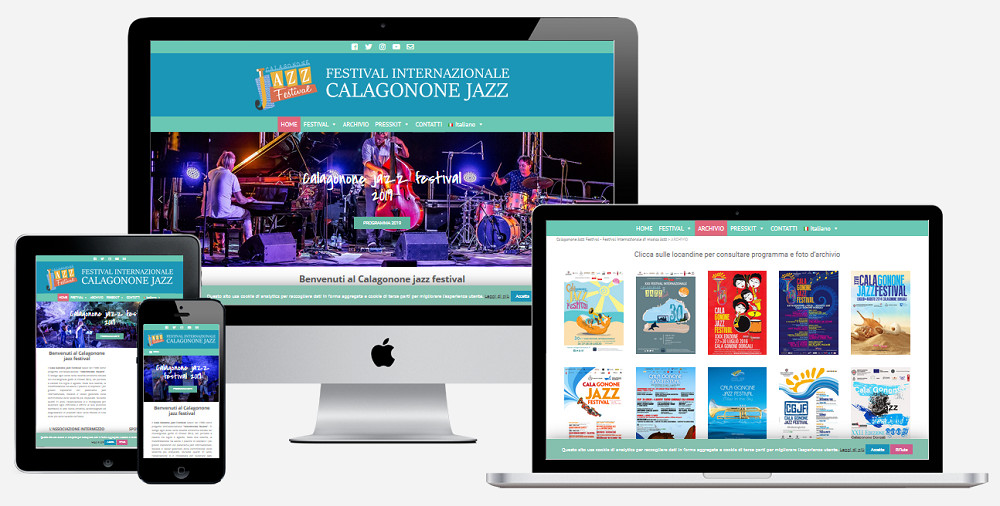 mockup sito web Calagonone jazz festival